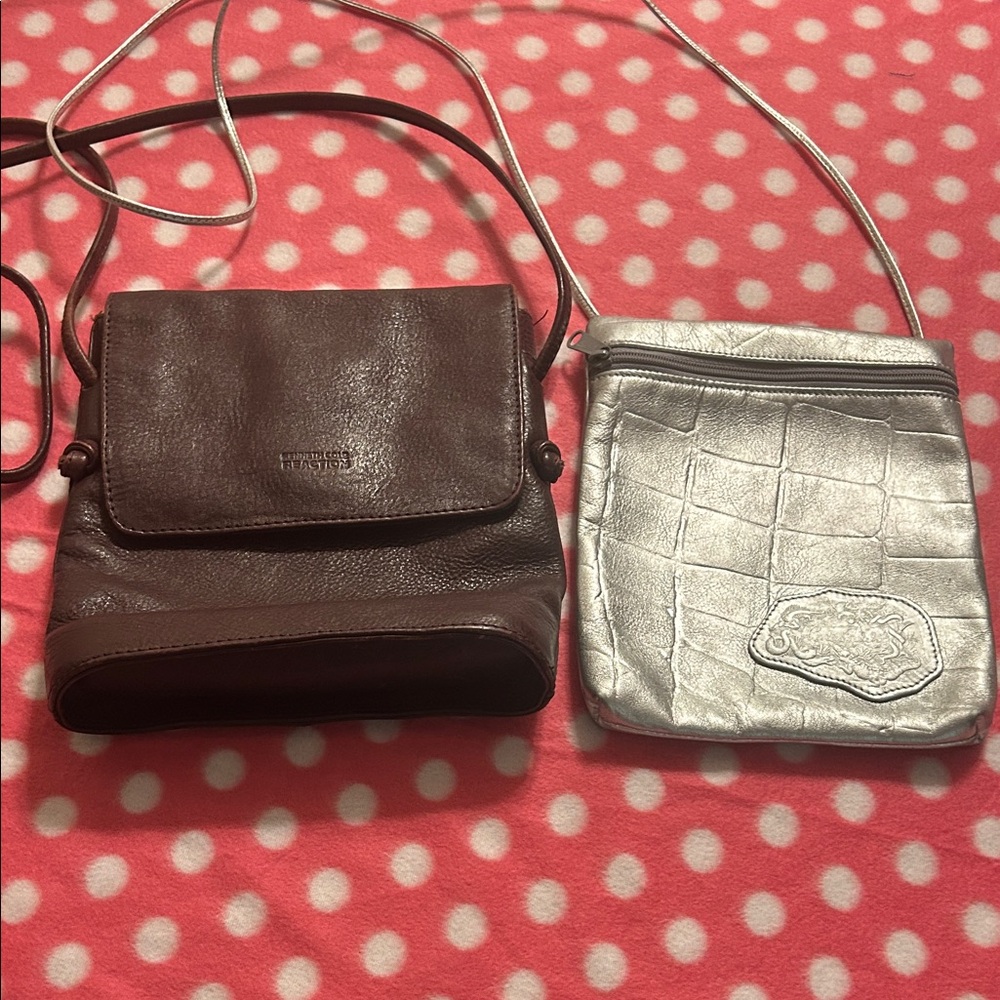 2 leather crossbody purses/ Kenneth Cole Reaction & Carlos Falchi